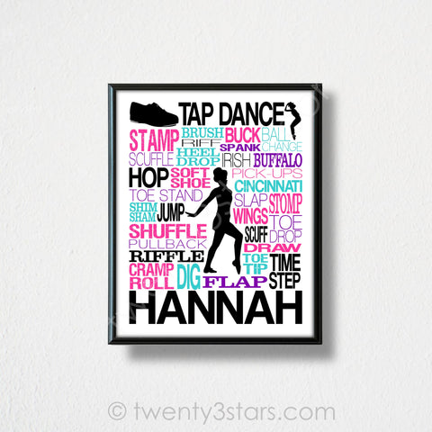 Tap Dance Typography Wall Art - twenty3stars