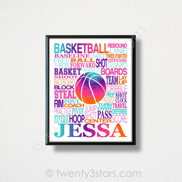 Men's Basketball Word Wall Art - twenty3stars