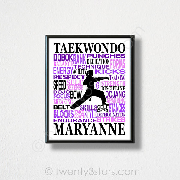 Girl's Taekwondo Wall Art - twenty3stars